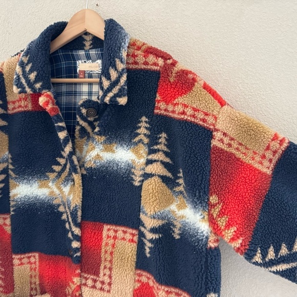 Anthropologie Pilcro Leopard Duster Jacket Sherpa Southwestern Country Boho Med - Picture 8 of 16